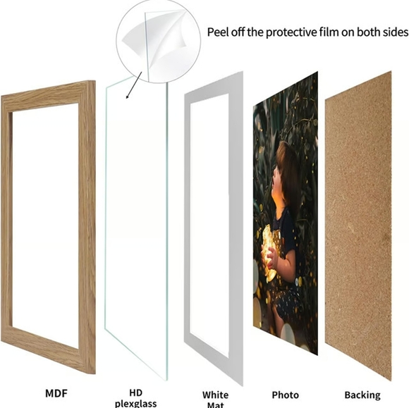 5x Picture Frames Wood Frames 5x7 without mat 4x6 with mat 5"x7"or  4"x6" - Picture 3 of 6